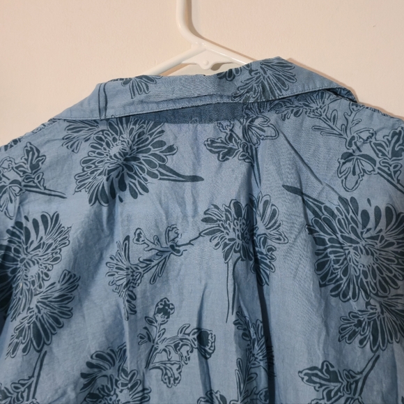 Denver Hayes XL Blouse Button Up Hawaiian Style Blue Ombre Floral  Resort Travel - Picture 8 of 14